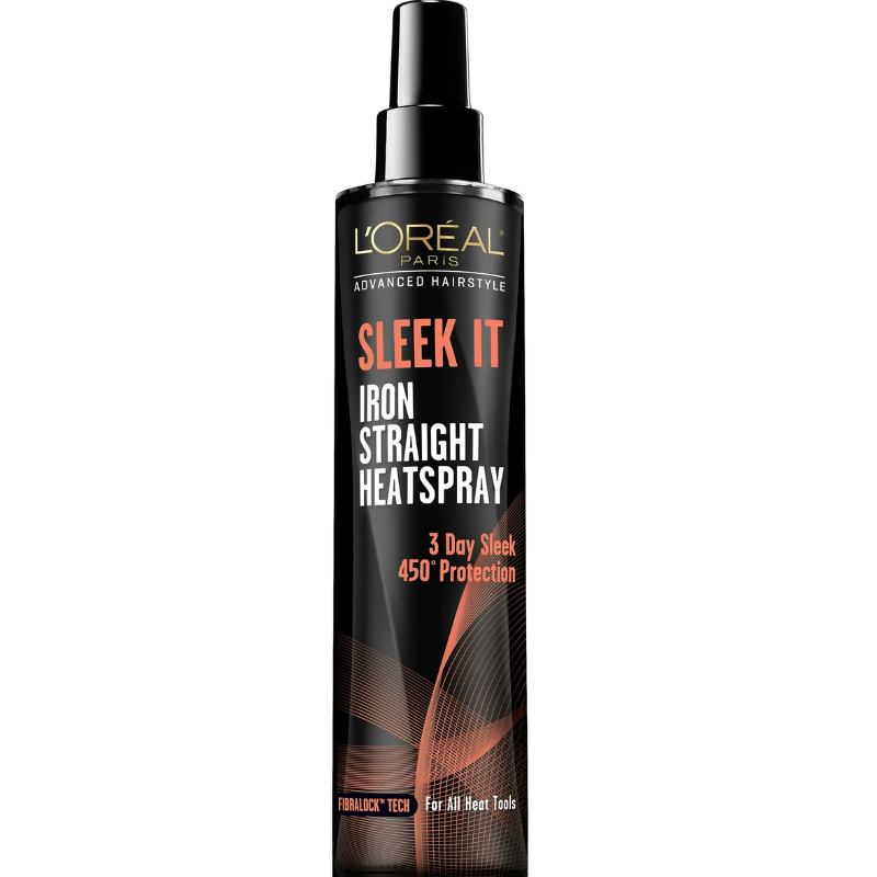 L'Oreal Paris Advanced Hairstyle SLEEK IT Iron Straight Heat Spray, Anti-Frizz, 5.7 fl oz